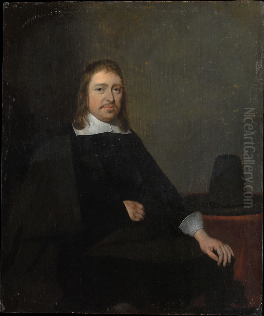 Portrait of a Seated Man Oil Painting by Gerard Ter Borch