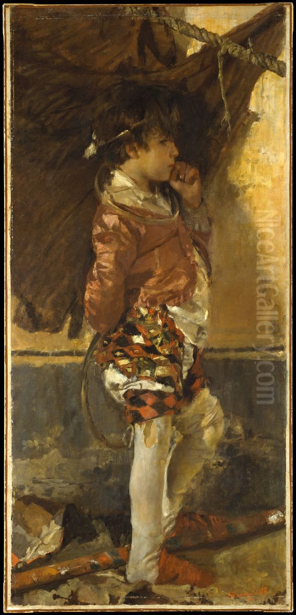 A Circus Boy Oil Painting by Antonio Mancini