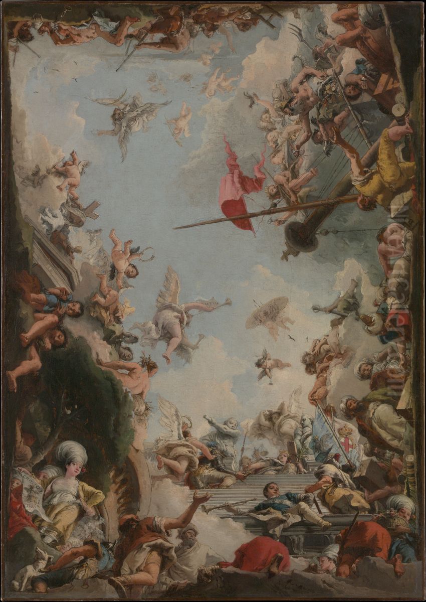 The Glorification of the Giustiniani Family Oil Painting by Giovanni Domenico Tiepolo