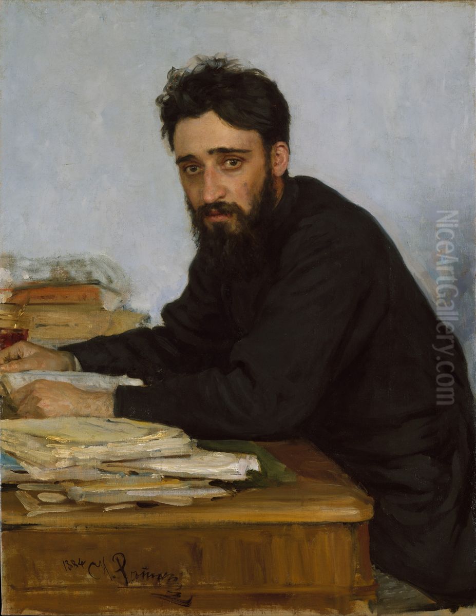 Vsevolod Mikhailovich Garshin (1855-1888) Oil Painting by Repin Iliya