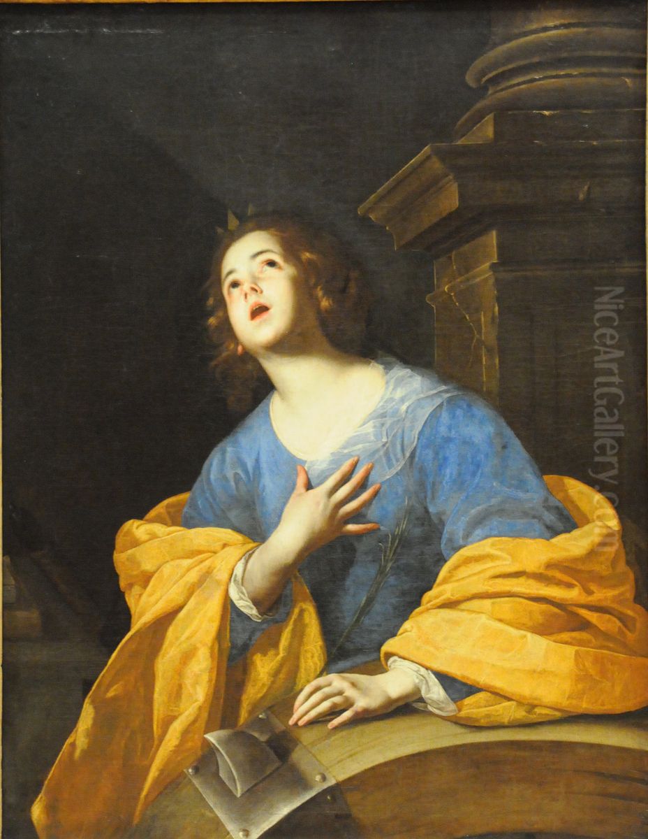 Saint Catherine of Alexandria Oil Painting by Bernardo Cavallino