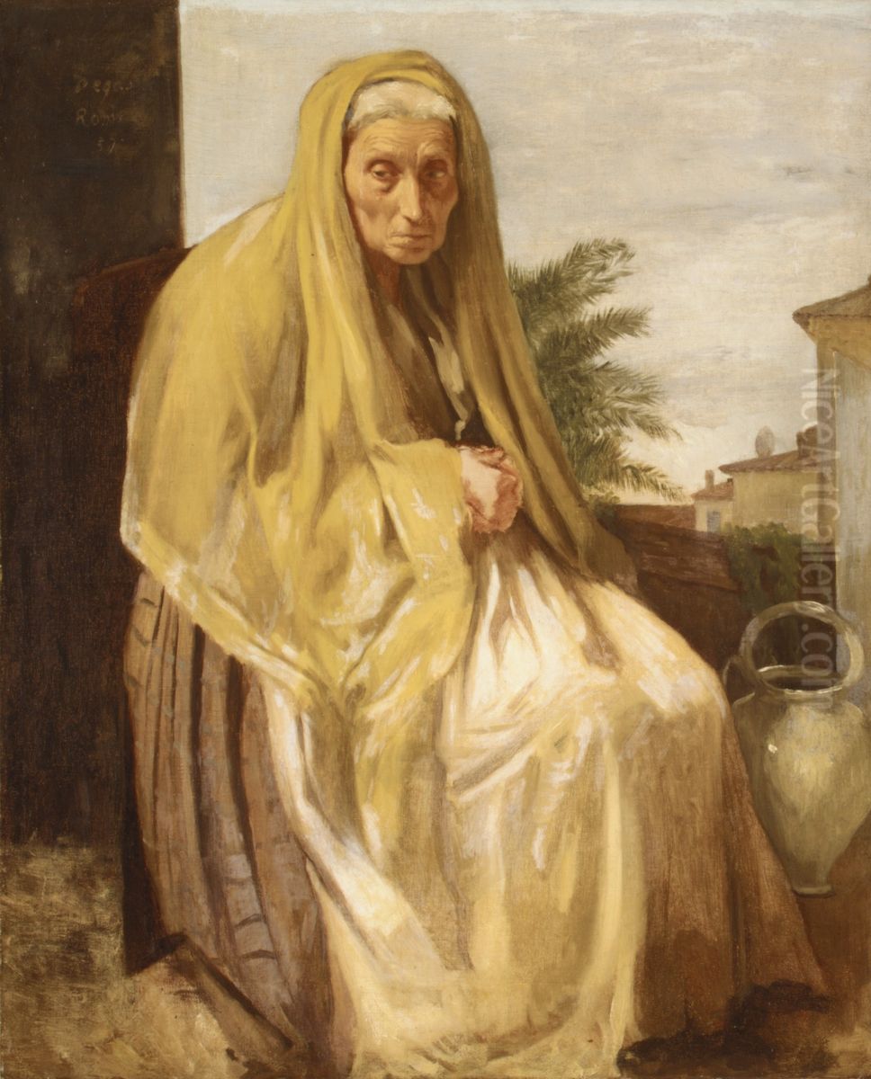 The old Italian woman Oil Painting by Edgar Degas