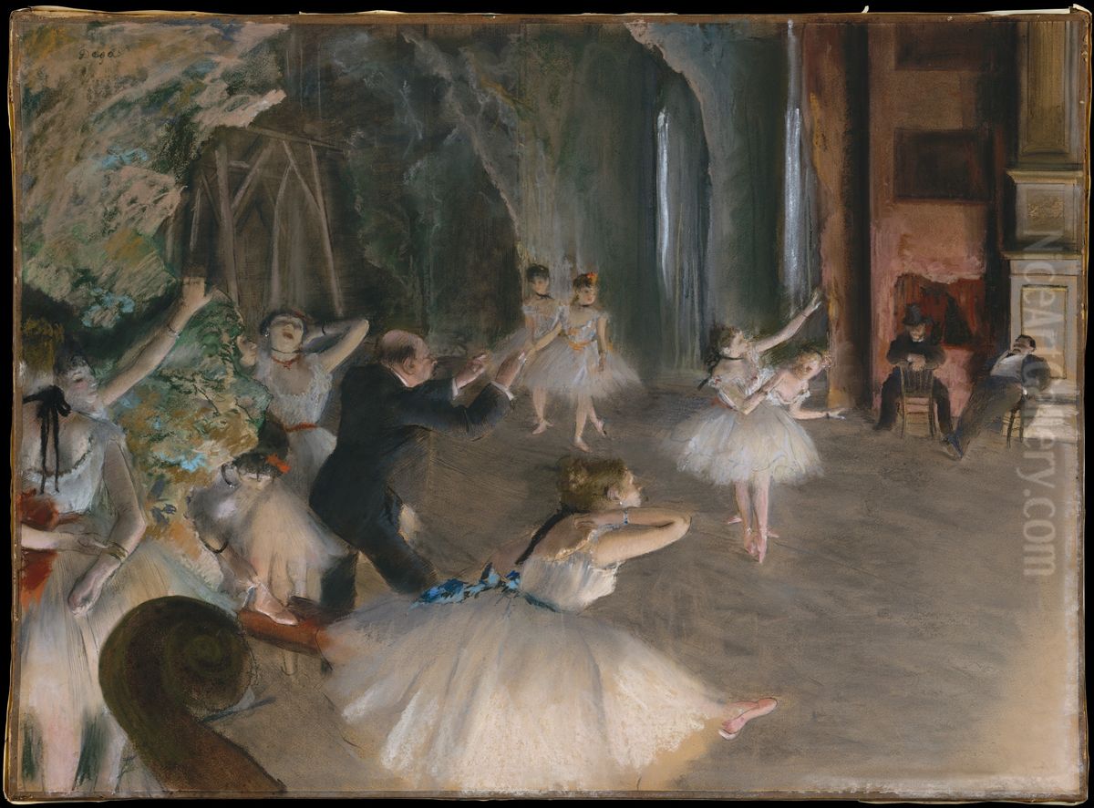 The Rehearsal Onstage Oil Painting by Edgar Degas