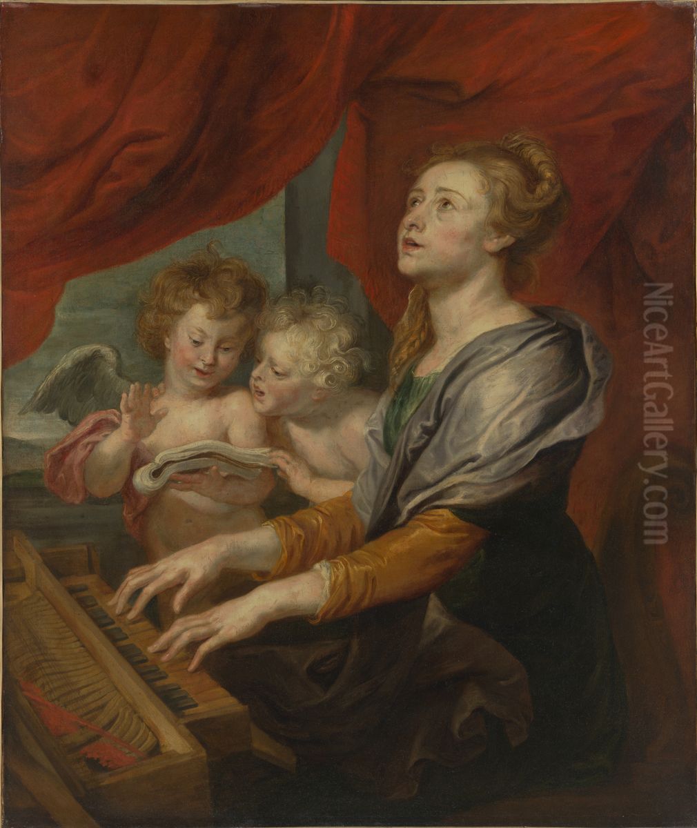 Saint Cecilia Oil Painting by Abraham van Diepenbeeck