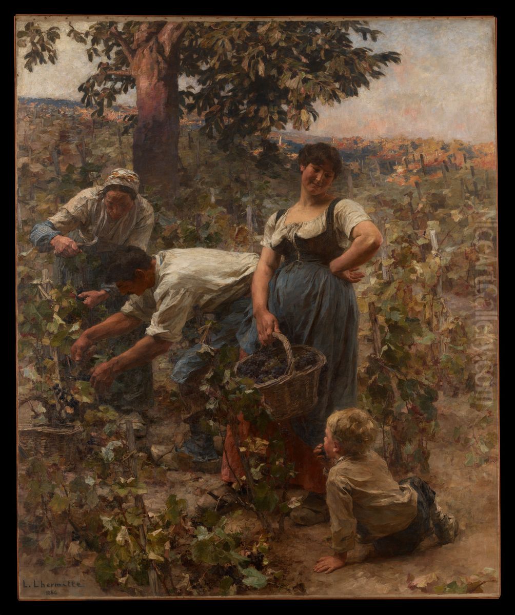 The Grape Harvest Oil Painting by Leon Augustin Lhermitte