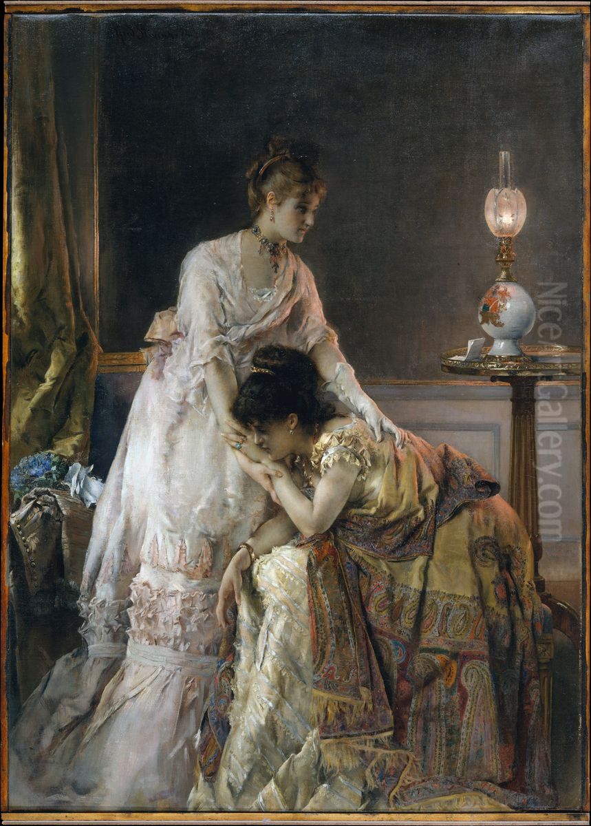 Confidence Oil Painting by Alfred Stevens