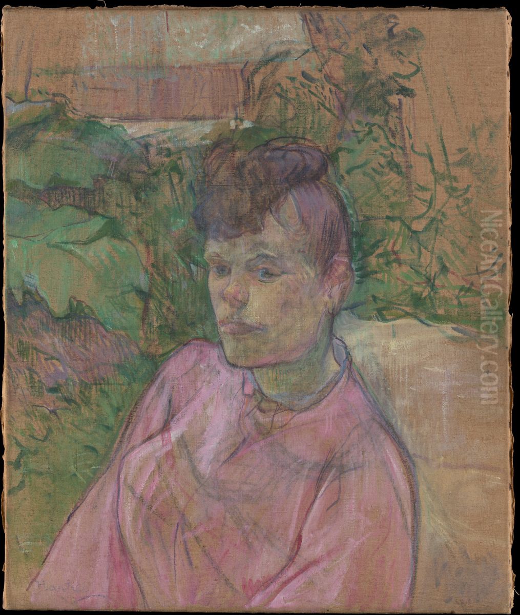 Woman in the Garden of Monsieur Forest Oil Painting by Henri De Toulouse-Lautrec