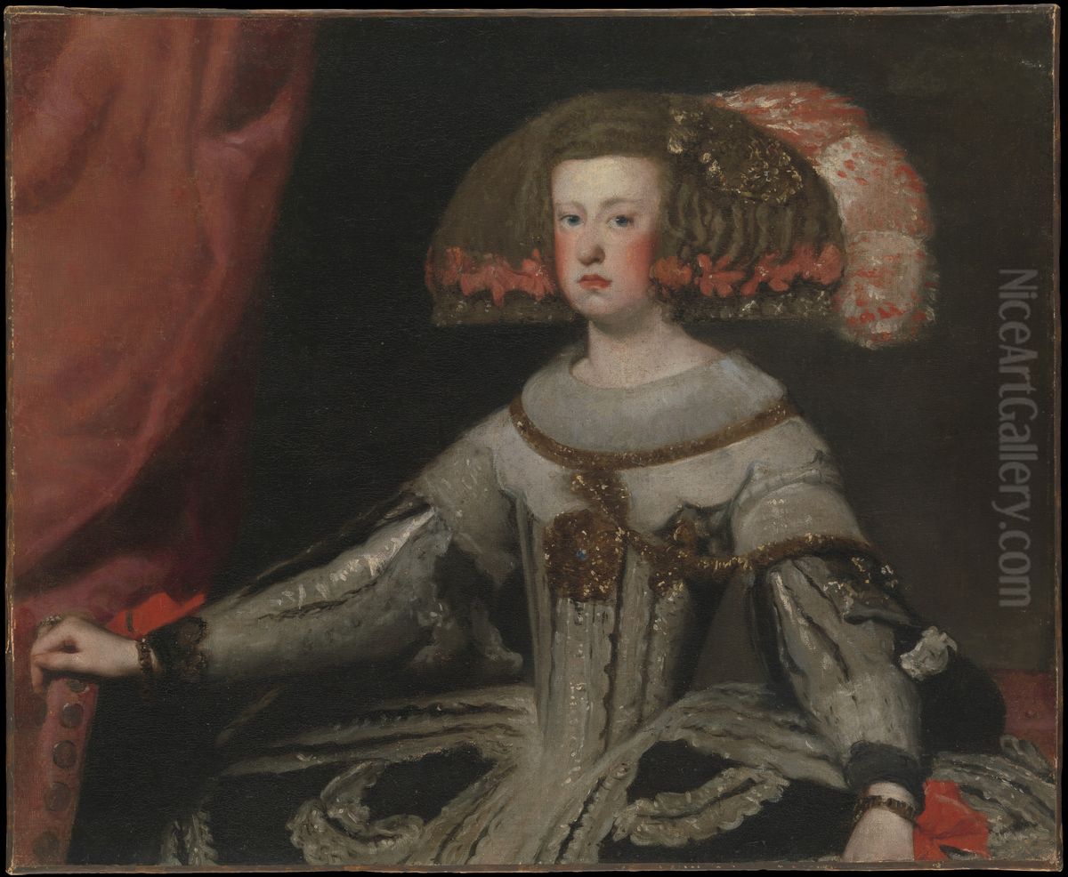 Mariana of Austria (1634-1696), Queen of Spain Oil Painting by Diego Rodriguez de Silva y Velazquez