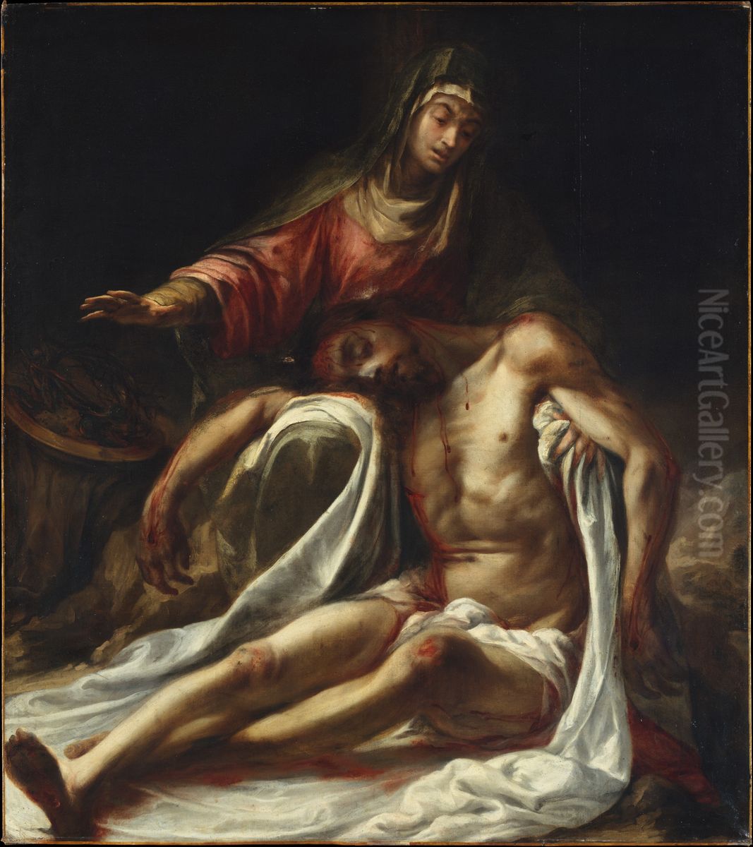 Pieta Oil Painting by Juan De Valdes Leal
