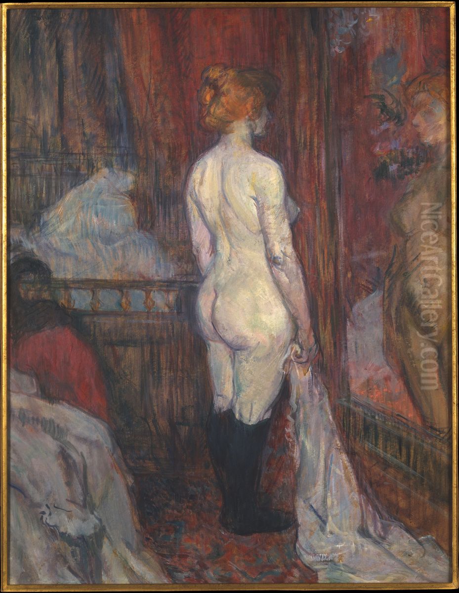 Woman before a Mirror Oil Painting by Henri De Toulouse-Lautrec