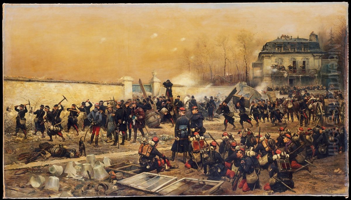 The Defense of Champigny Oil Painting by Edouard Detaille