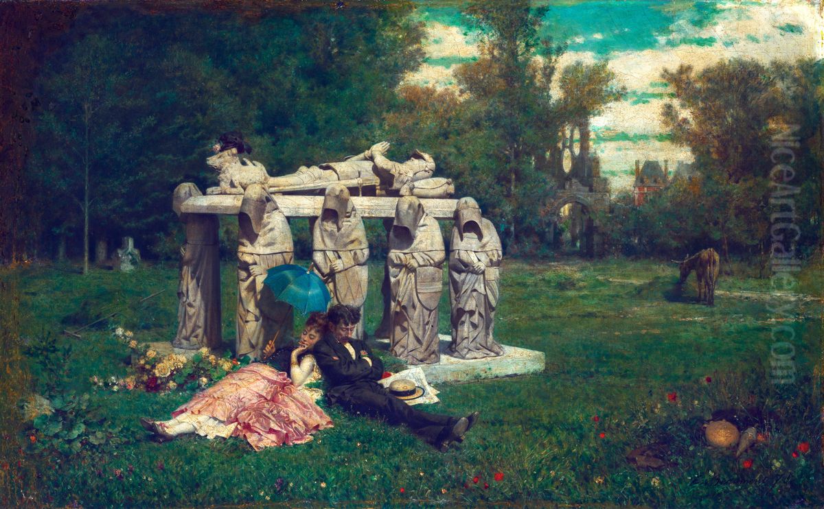 In the Sun Oil Painting by Edouard de Beaumont