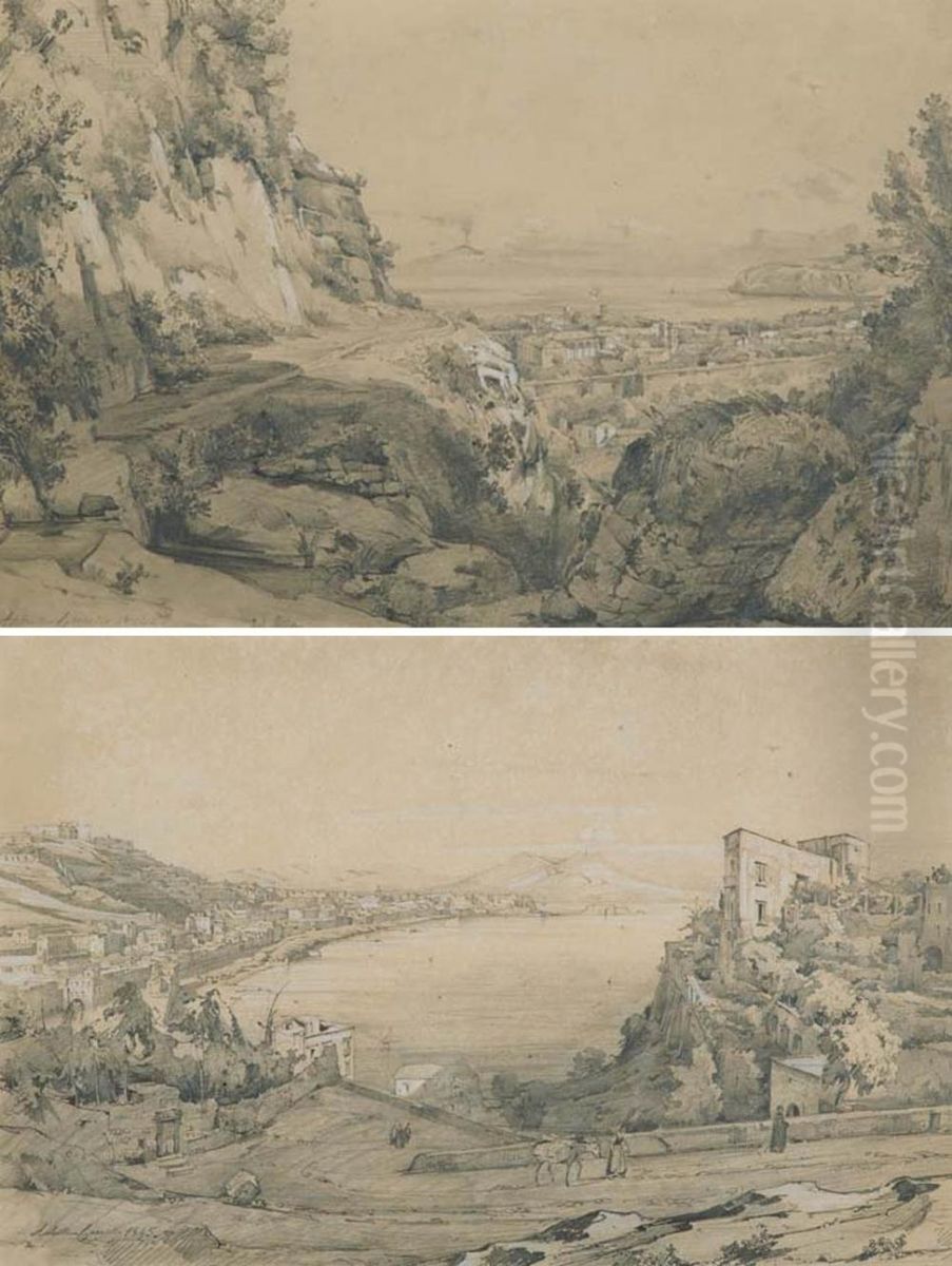 A) Il Golfo Di Napoli Oil Painting by Achille Carrillo