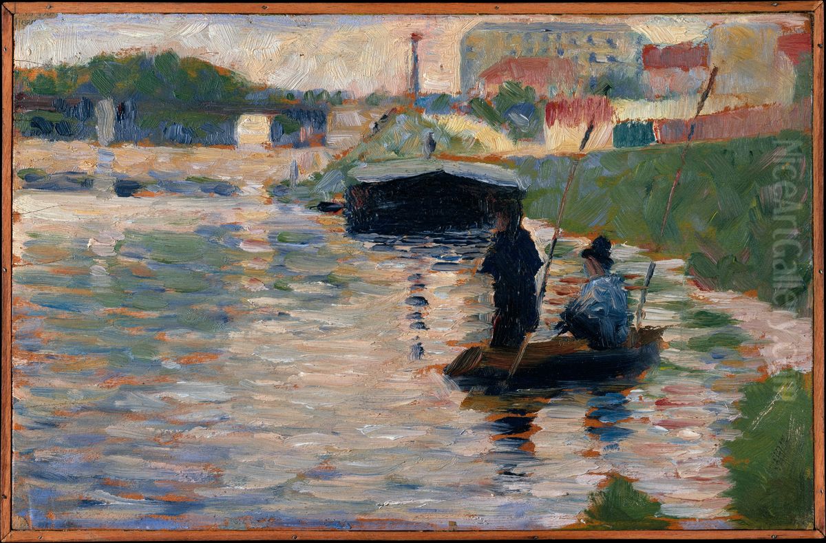 View of the Seine Oil Painting by Georges Seurat