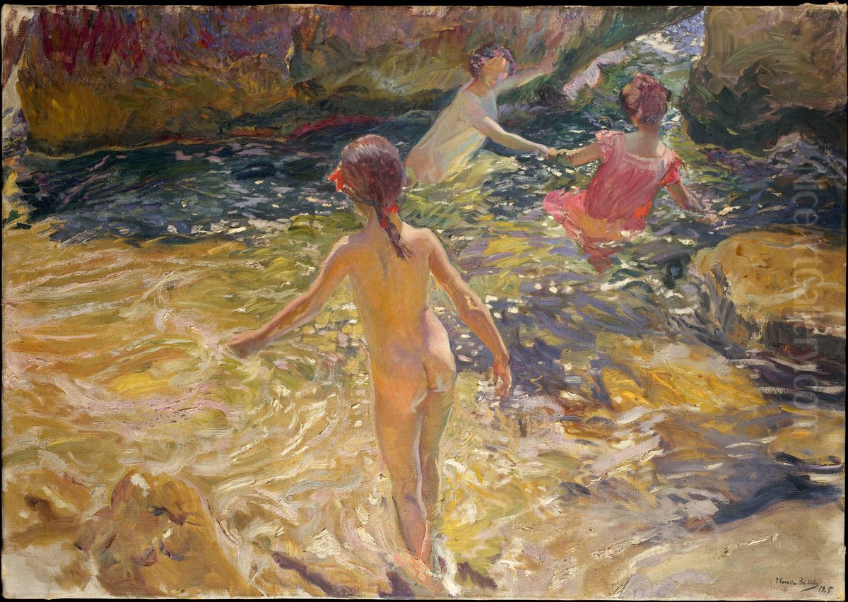 The Bath, Javea Oil Painting by Joaquin Sorolla
