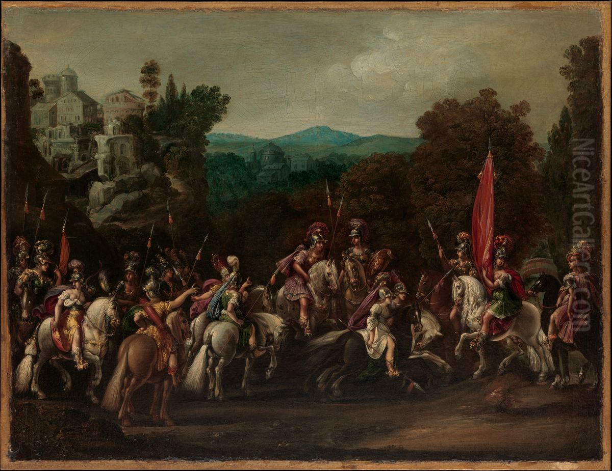 Departure of the Amazons Oil Painting by Claude Deruet