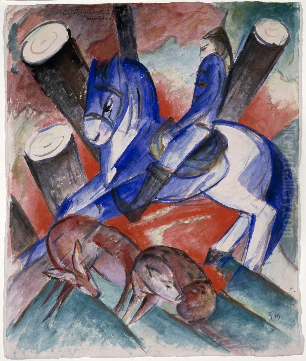 St. Julian the Hospitaler Oil Painting by Franz Marc