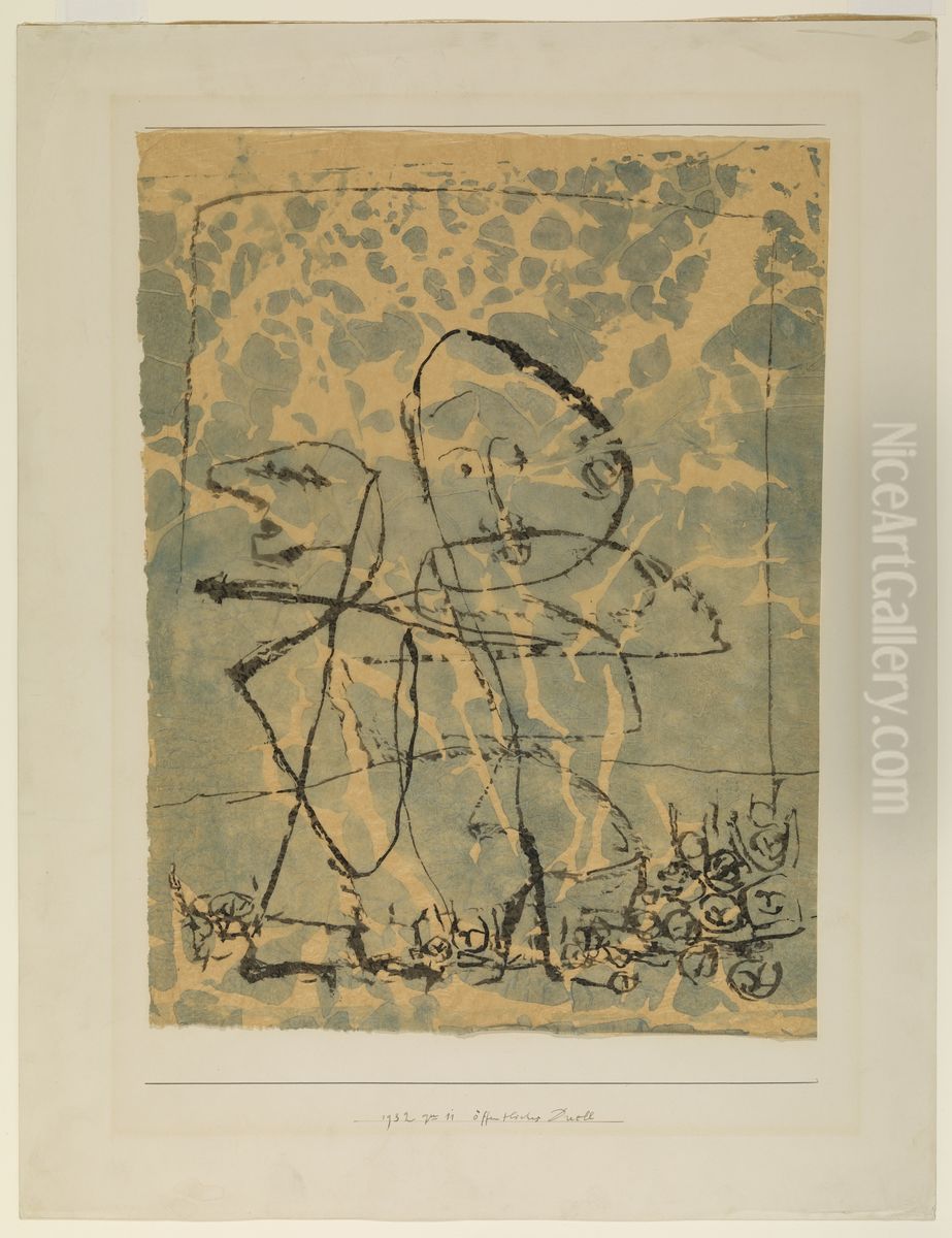 Public Duel. Oil Painting by Paul Klee