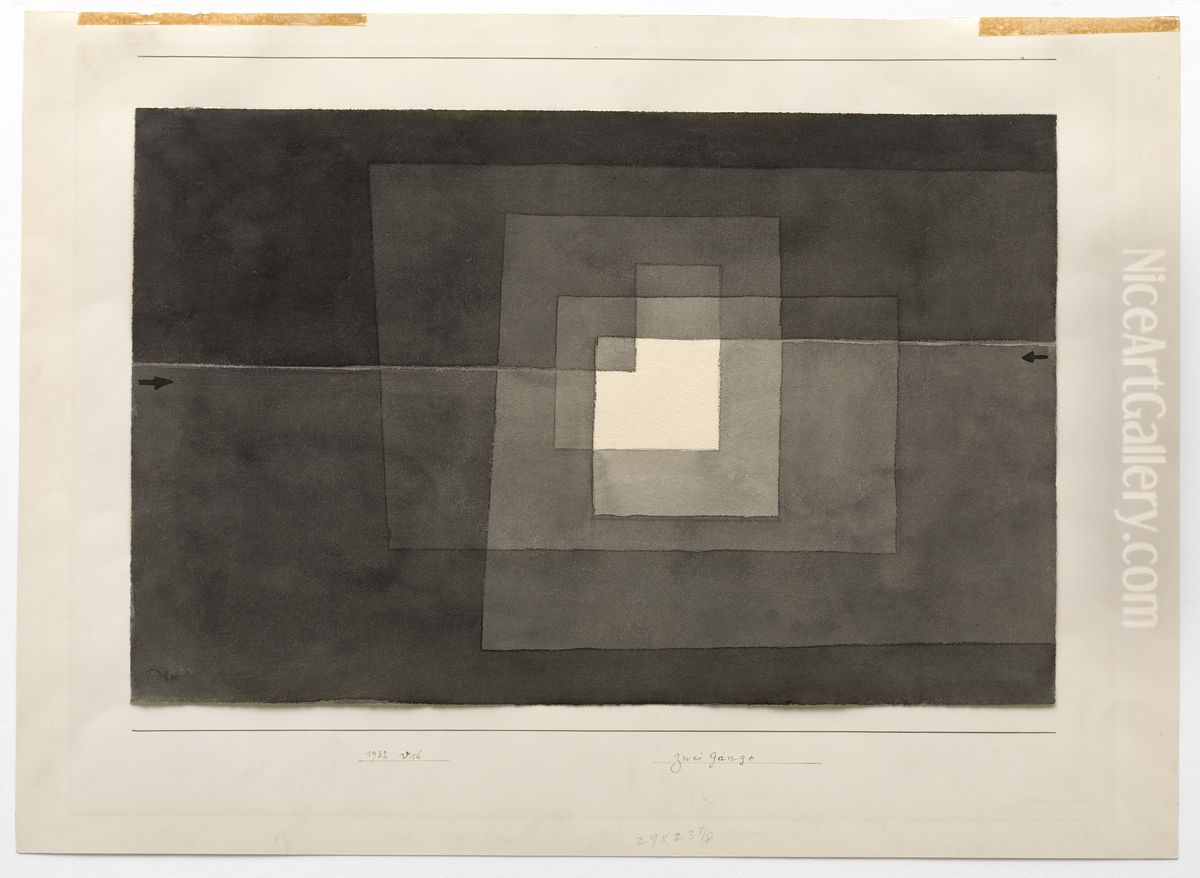 Zwei Gange. Oil Painting by Paul Klee