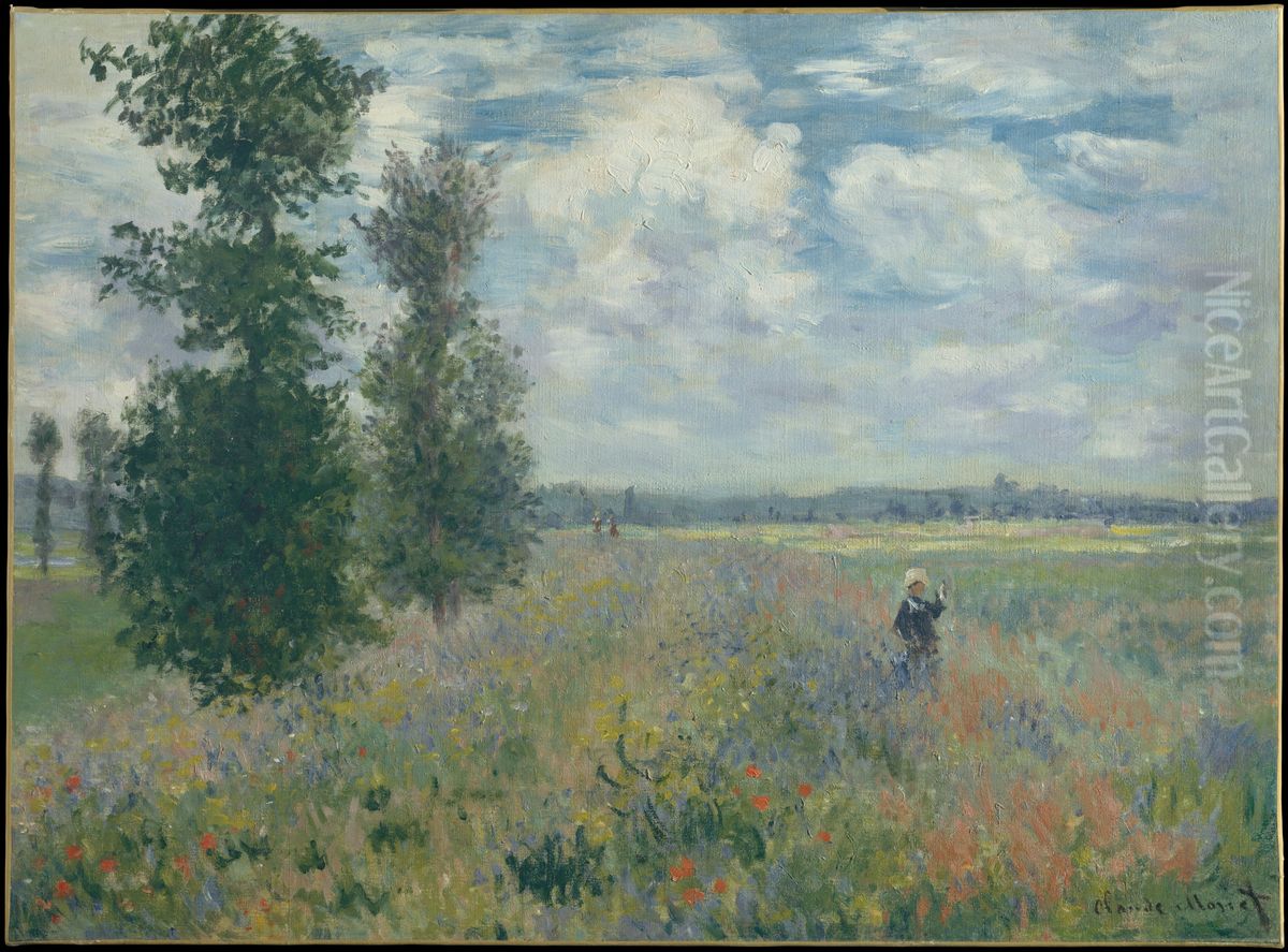 Poppy Fields near Argenteuil Oil Painting by Claude Oscar Monet