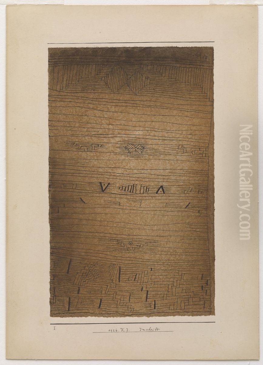 Inschrift. Oil Painting by Paul Klee