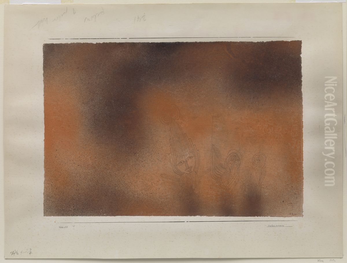 Eulen Komodie. Oil Painting by Paul Klee