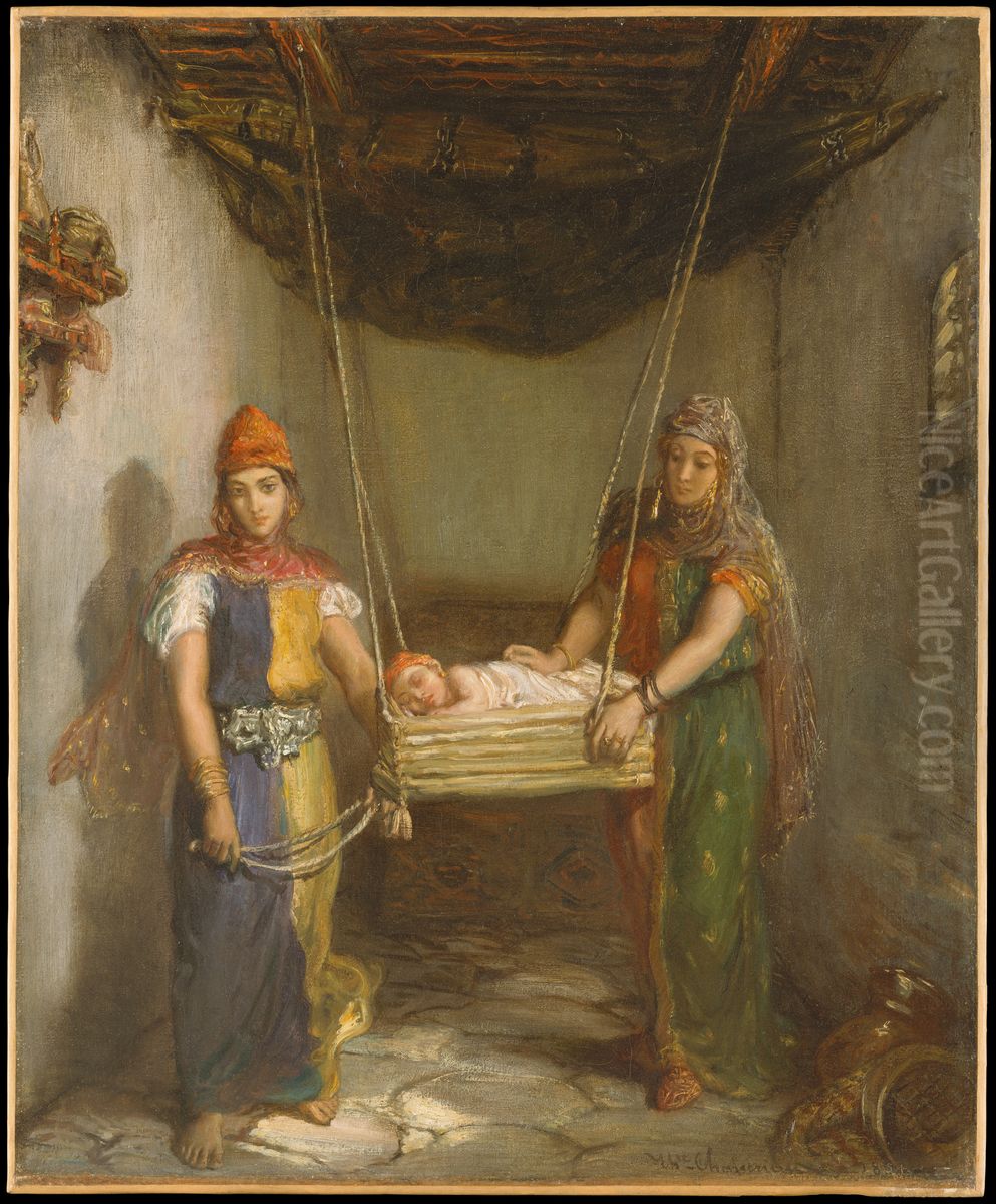 Scene in the Jewish Quarter of Constantine Oil Painting by Theodore Chasseriau