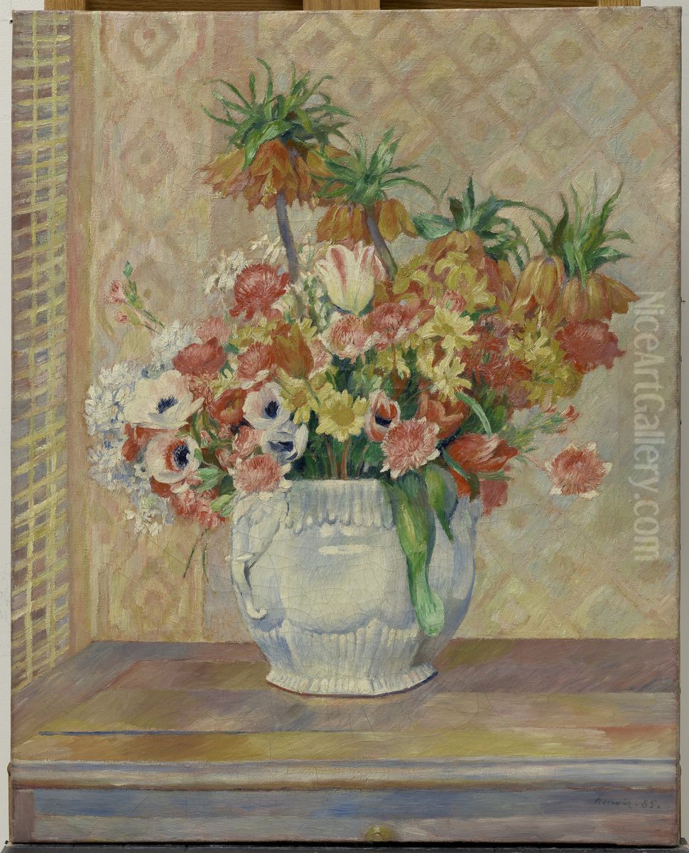 Nature morte: fleurs. Oil Painting by Pierre Auguste Renoir