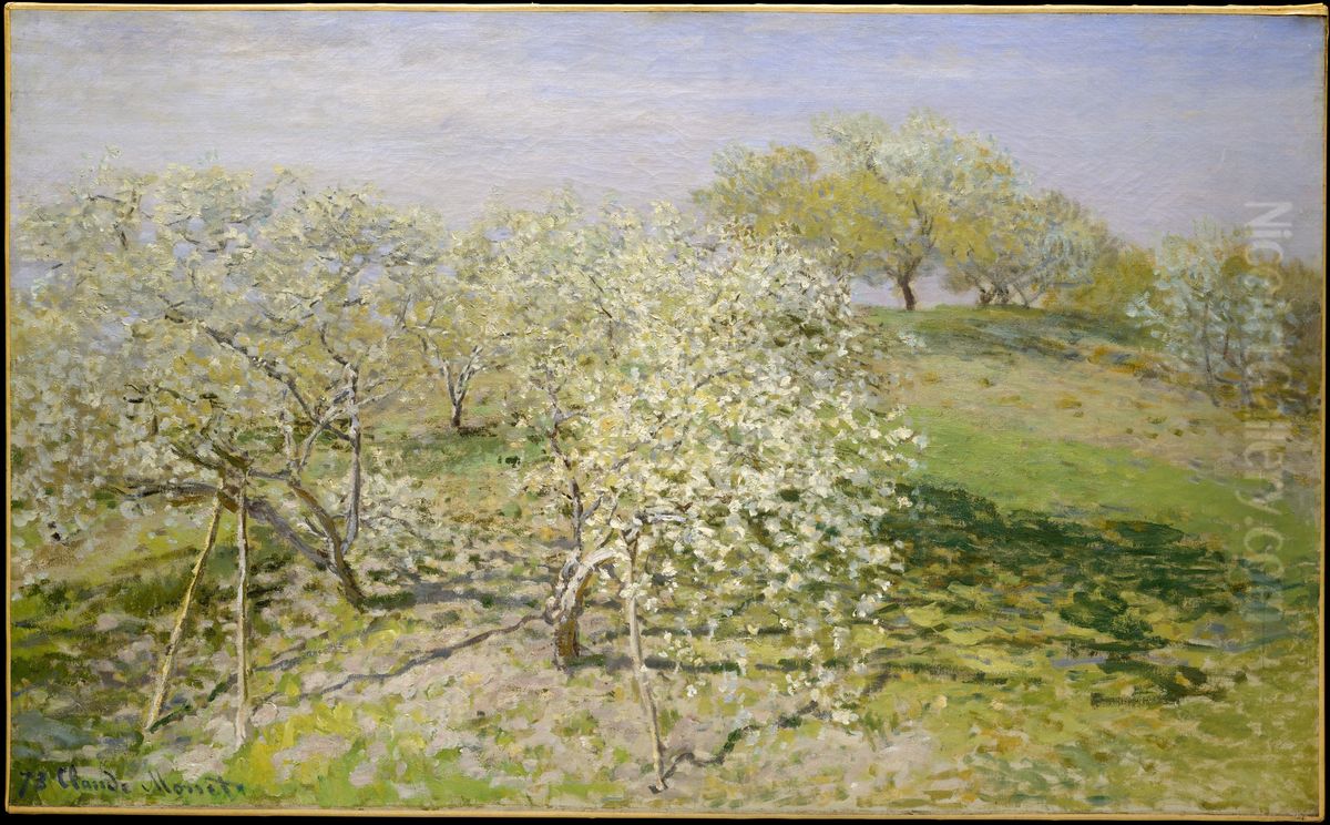 Spring (Fruit Trees in Bloom) Oil Painting by Claude Oscar Monet