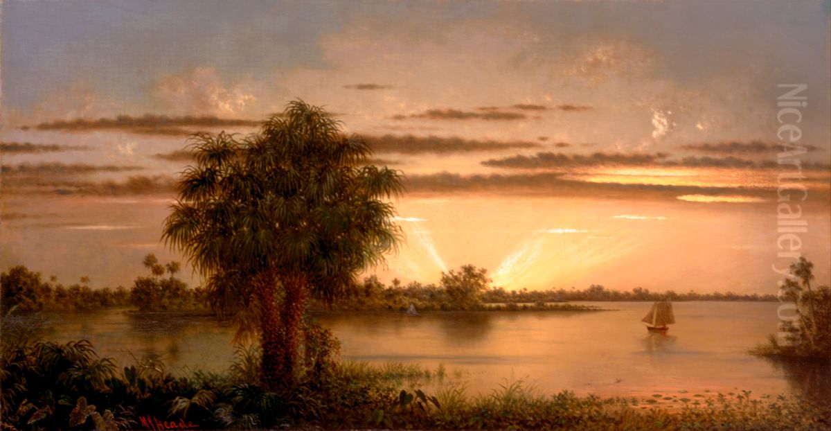 Florida Sunrise Oil Painting by Martin Johnson Heade