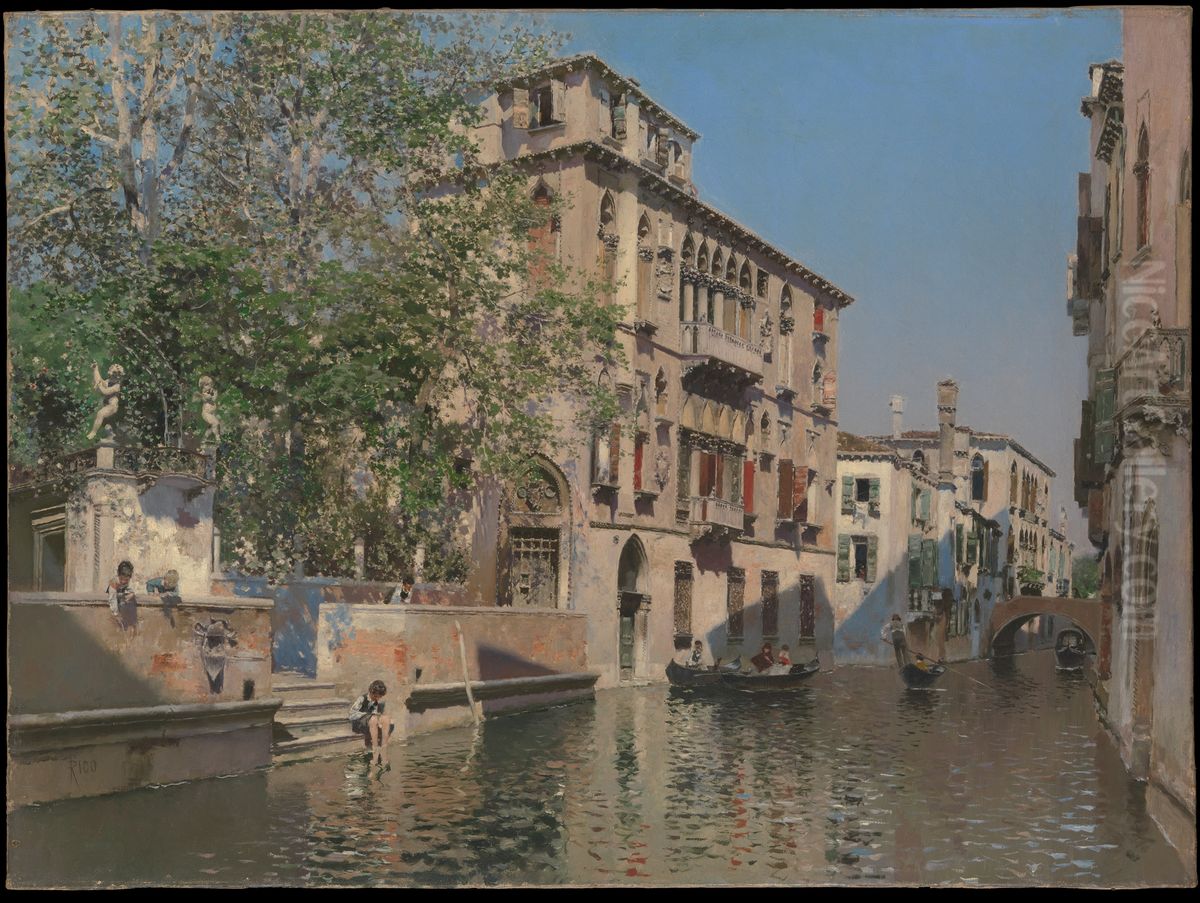 A Canal in Venice Oil Painting by Martin Rico