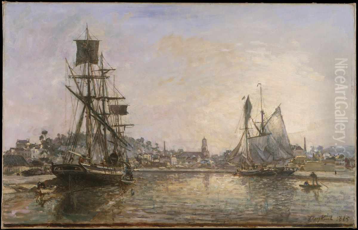Honfleur Oil Painting by Johan Jongkind