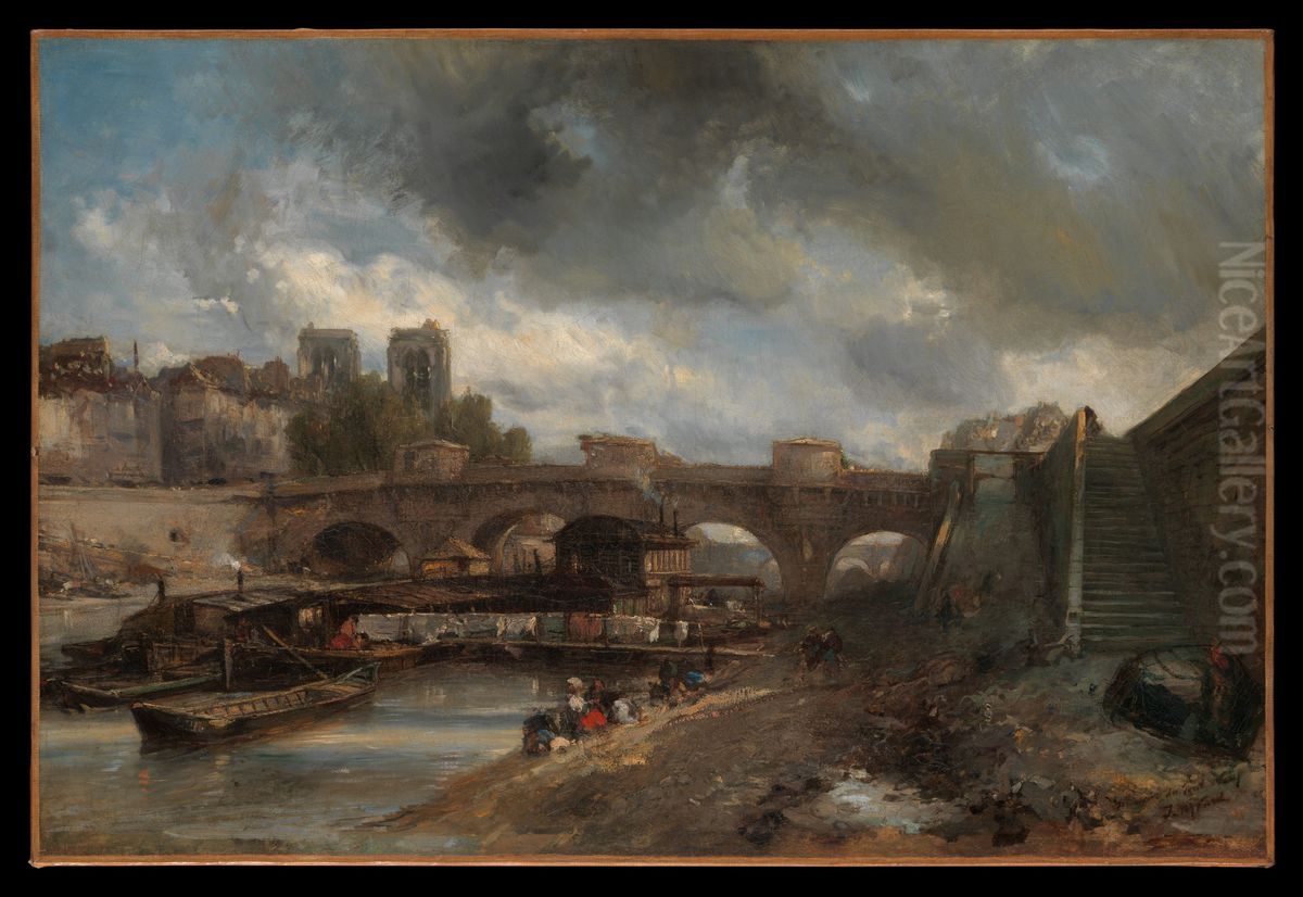 The Pont Neuf Oil Painting by Johan Jongkind