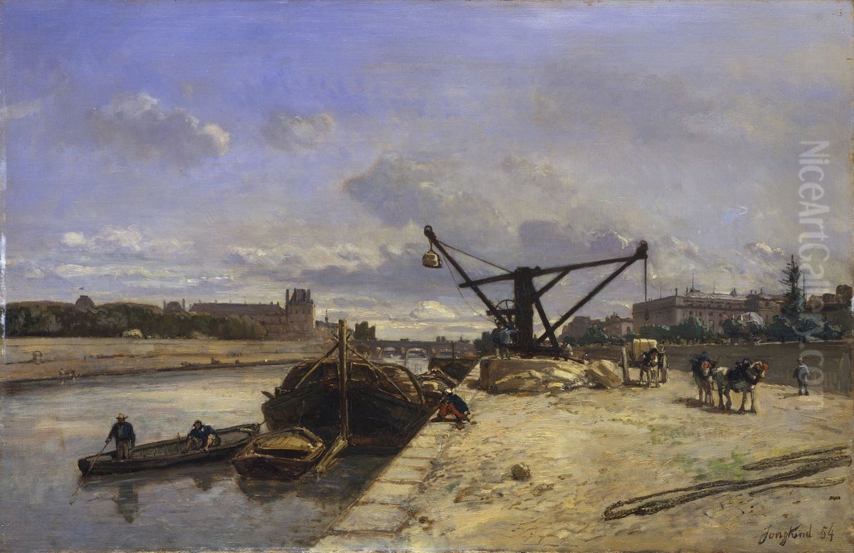 View from the Quai d'Orsay Oil Painting by Johan Jongkind