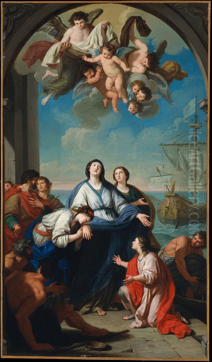 The Departure of Saints Paula and Eustochium for the Holy Land Oil Painting by Giuseppe Bottani