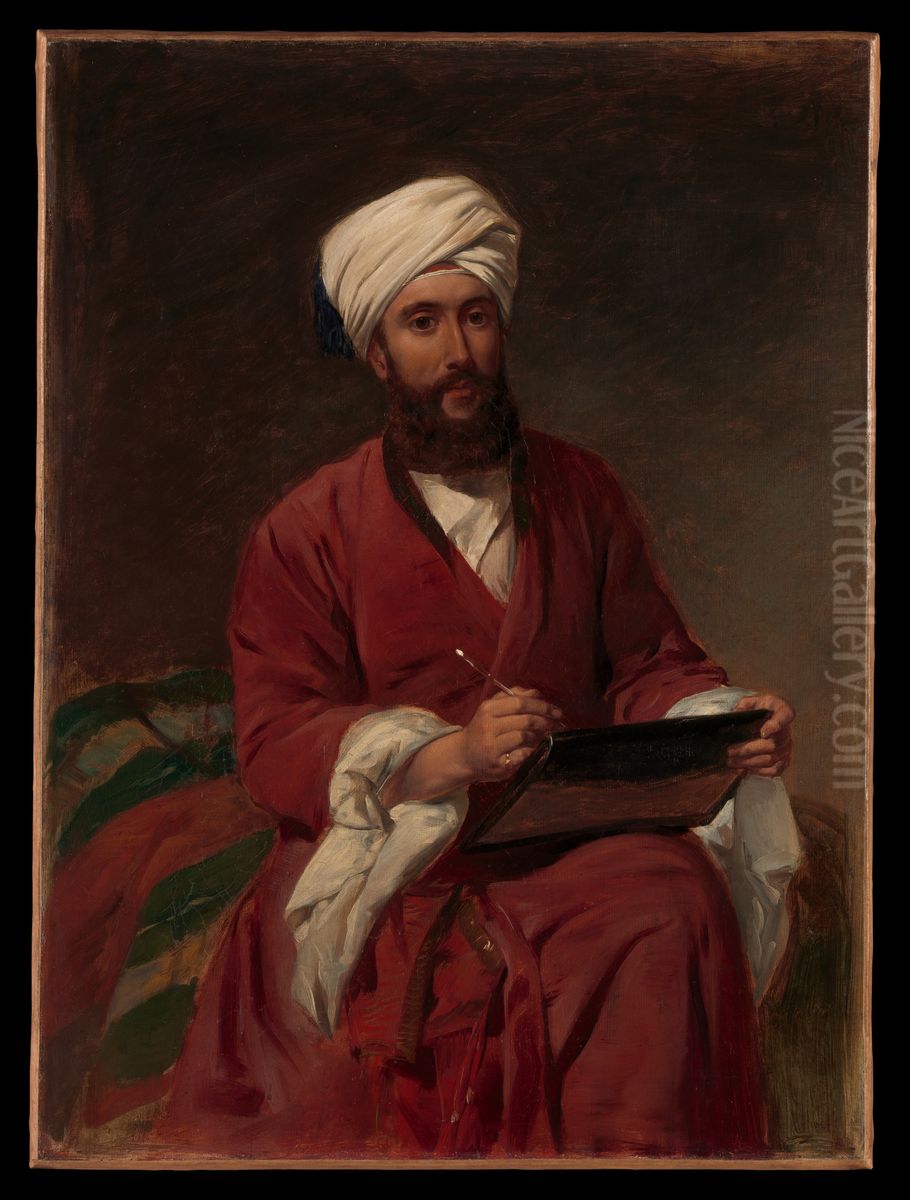 William Edward Dighton (1822-1853) in Middle Eastern Dress Oil Painting by Frederick Goodall