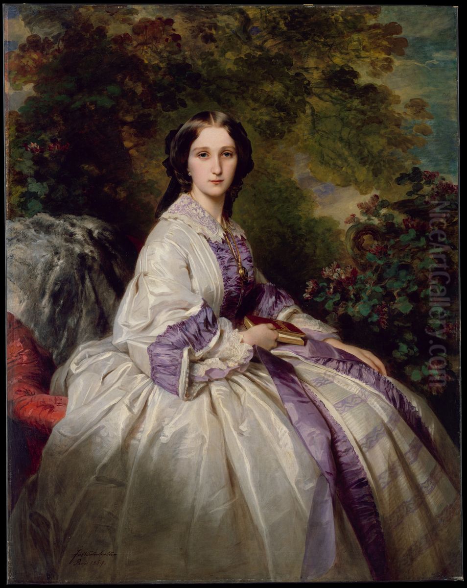 Countess Alexander Nikolaevitch Lamsdorff (nee Maria Ivanovna Beck, 1835-1866) Oil Painting by Franz Xavier Winterhalter