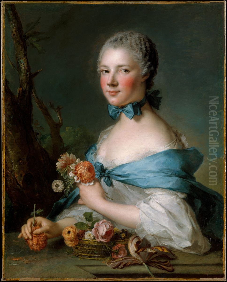 Portrait of a Woman, Called the Marquise Perrin de Cypierre Oil Painting by Jean-Marc Nattier