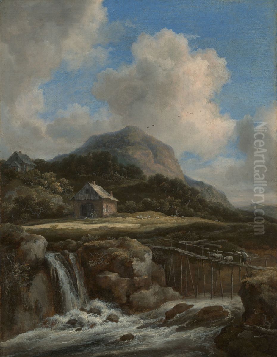 Mountain Torrent Oil Painting by Jacob Van Ruisdael