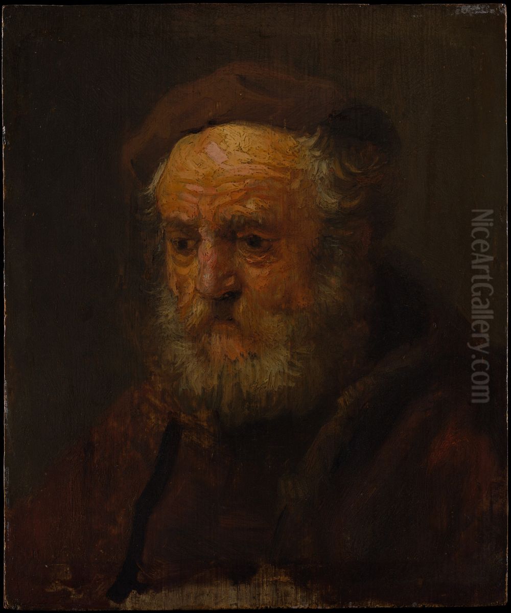 Study Head of an Old Man Oil Painting by Rembrandt