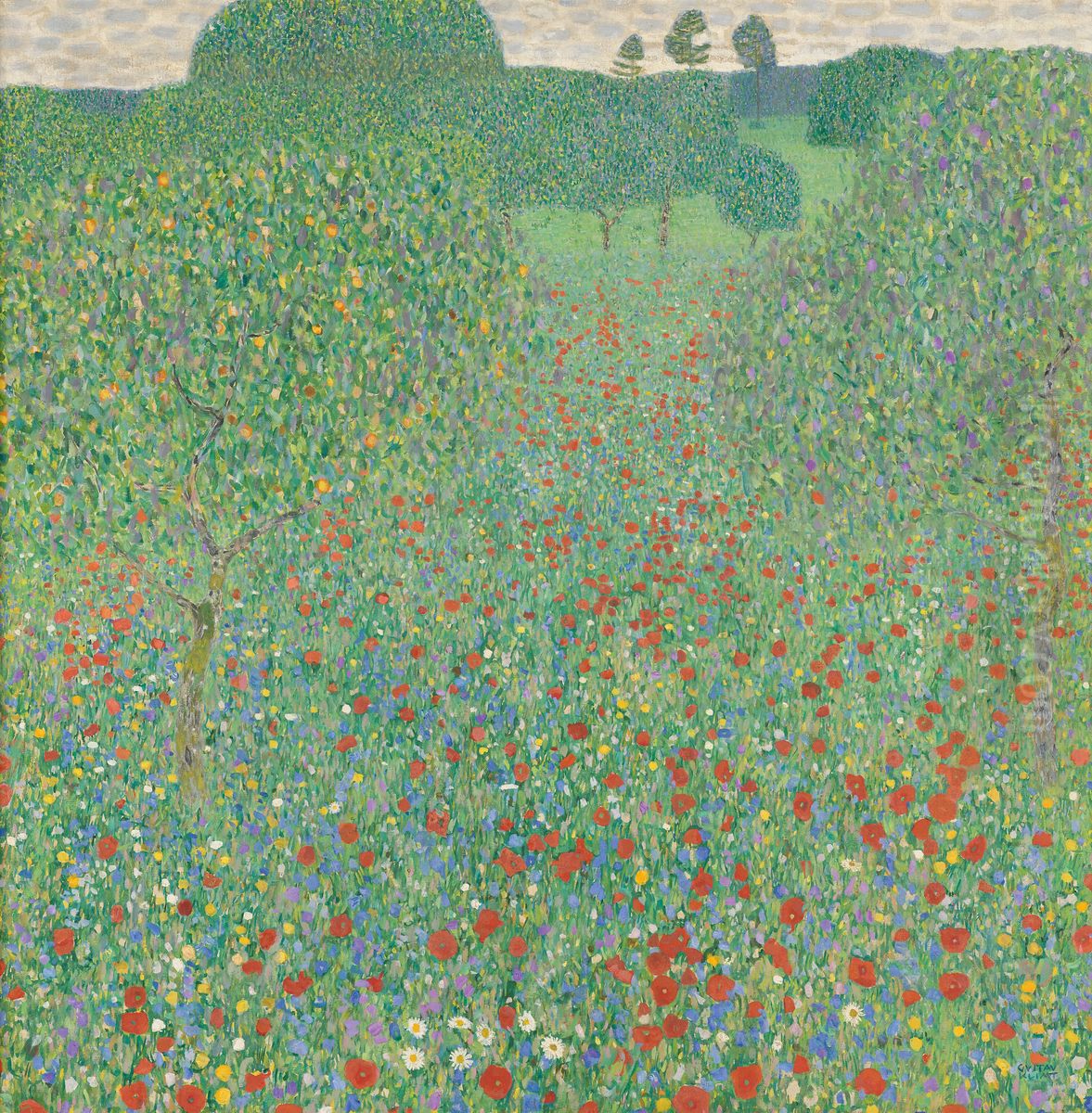Poppy Field (Mohnfeld) Oil Painting by Gustav Klimt