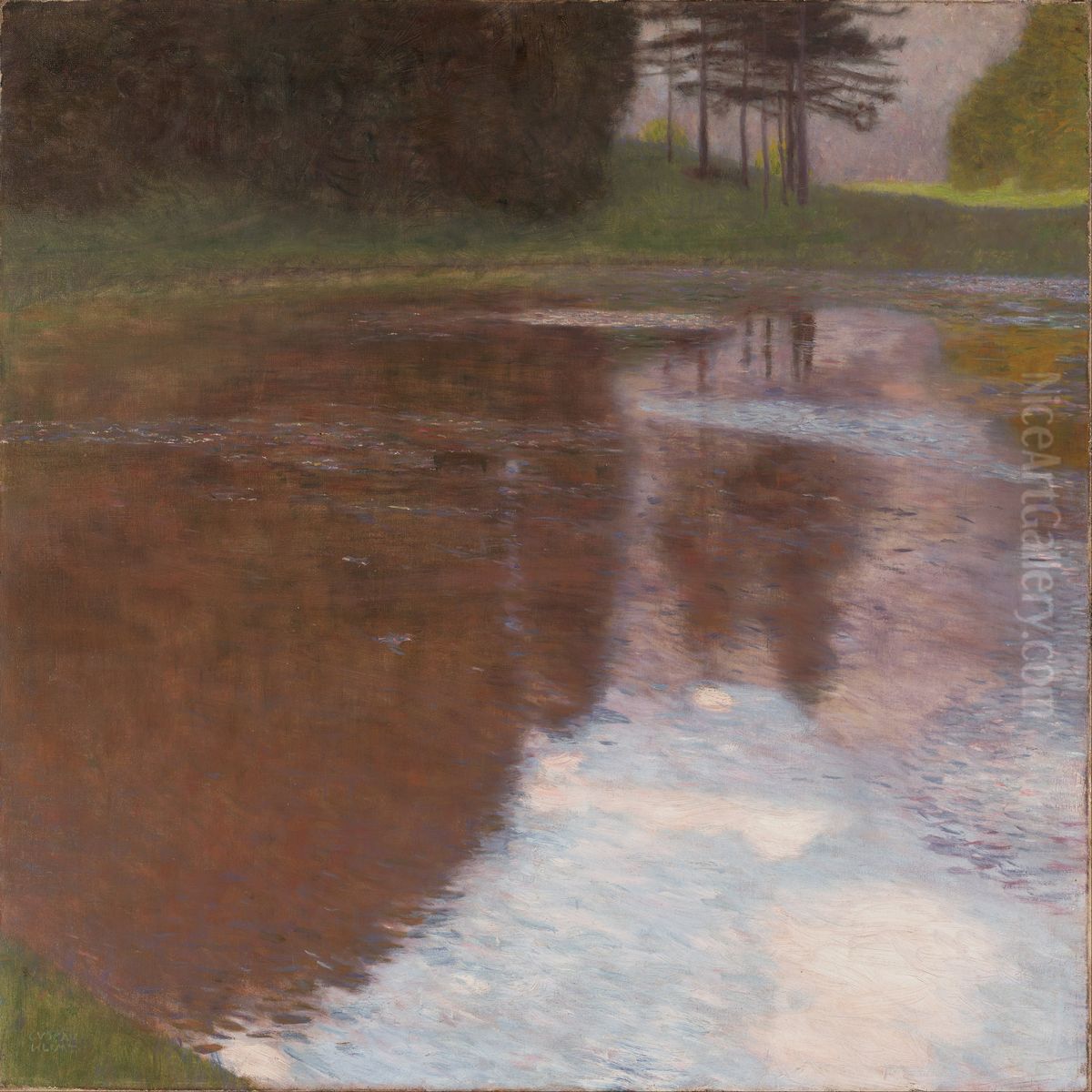 Tranquil Pond (Egelsee near Golling, Salzburg) Oil Painting by Gustav Klimt