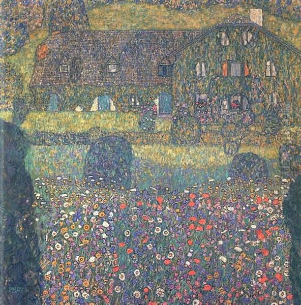 Forsthaus in Weissenbach I (Landhaus am Attersee) Oil Painting by Gustav Klimt