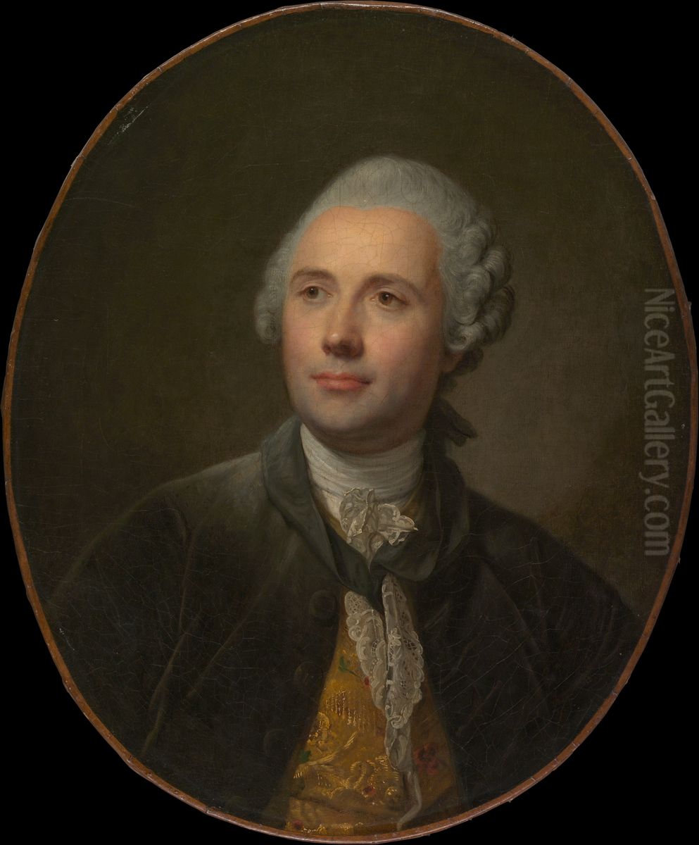 Jean Jacques Caffieri (1725-1792) Oil Painting by Jean-Baptiste Greuze