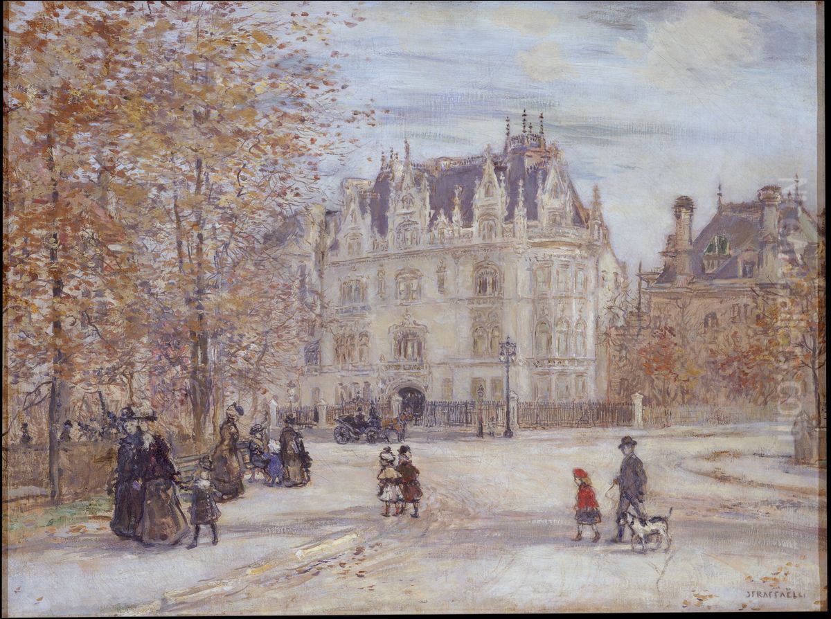 The Fletcher Mansion, New York City Oil Painting by Jean-Francois Raffaelli