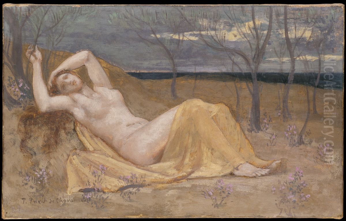 Tamaris Oil Painting by Pierre Puvis de Chavannes