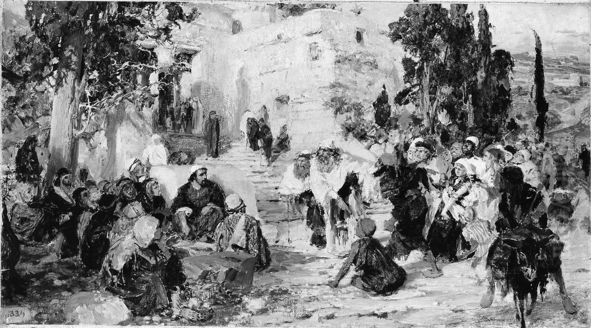 Christ and the Woman Taken in Adultery Oil Painting by Vasily Polenov