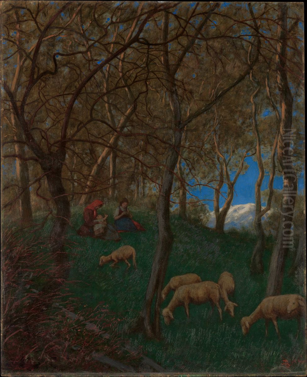 At Lake Garda Oil Painting by Hans Thoma