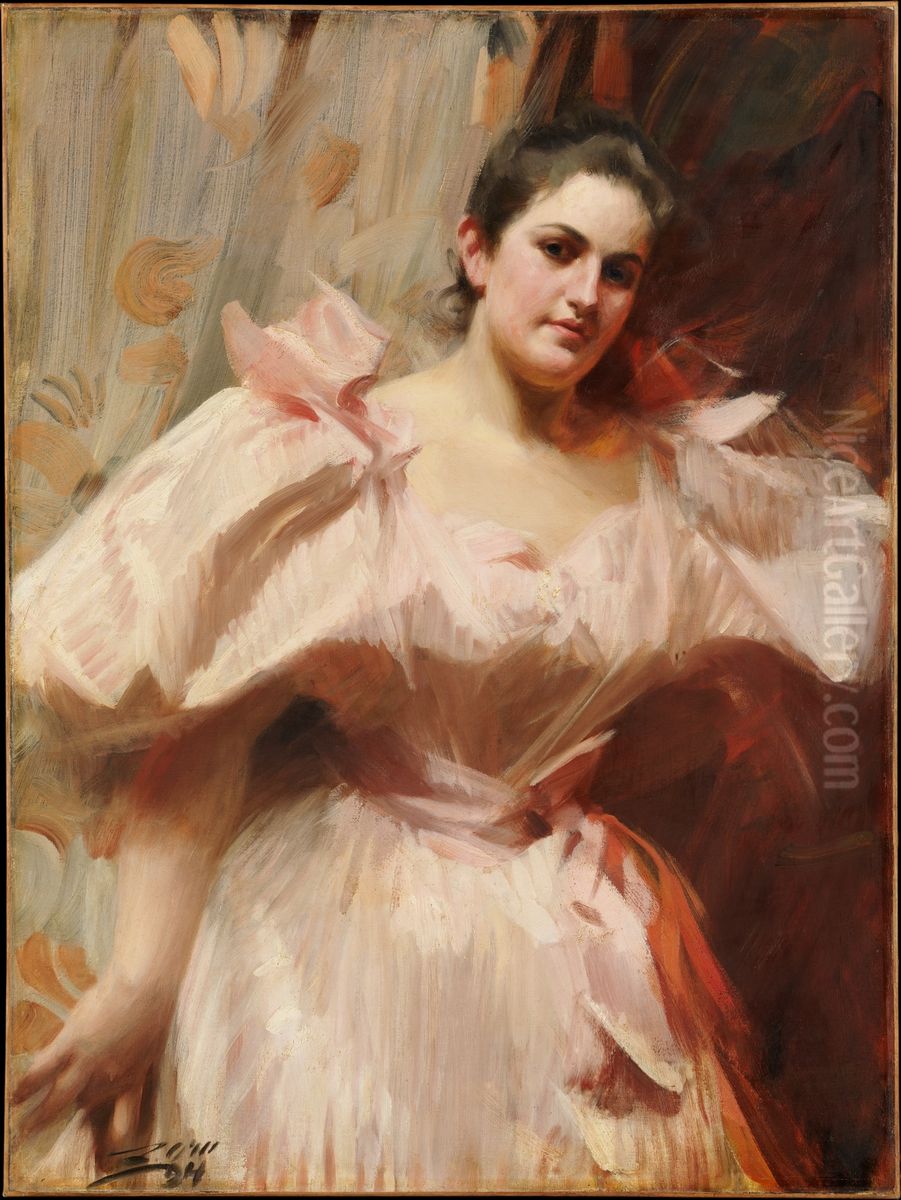 Portrait of Frieda Schiff (1876-1958), Later Mrs. Felix M. Warburg Oil Painting by Anders Zorn