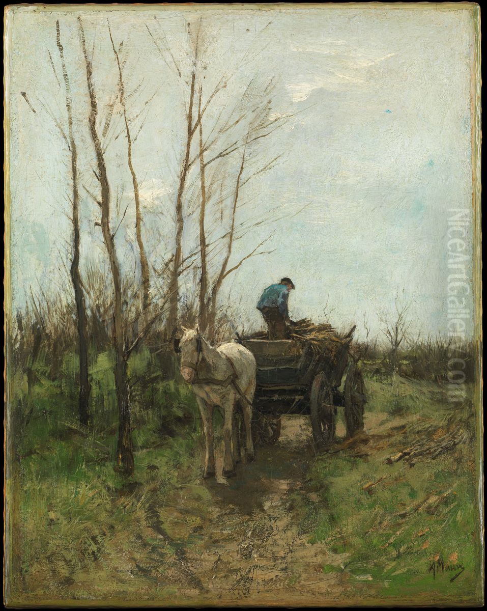 Gathering Wood Oil Painting by Anton Mauve